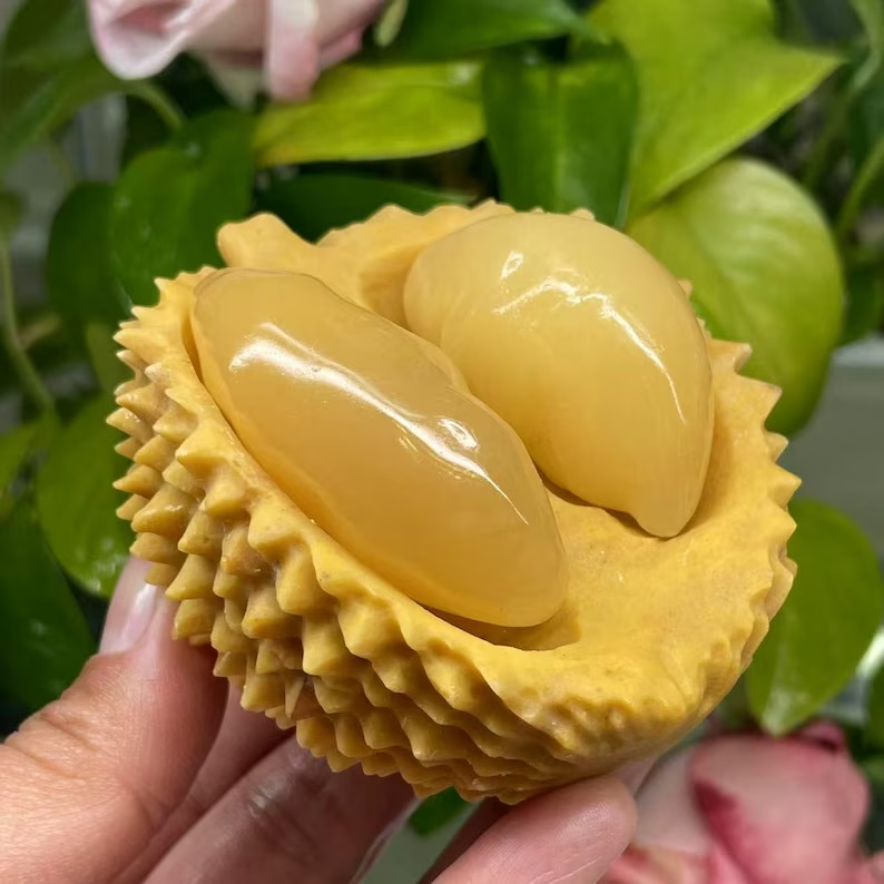 Fruta decorativa de calcita amarilla