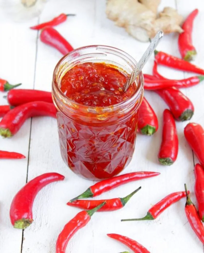 Mermelada picante de guindilla y jengibre